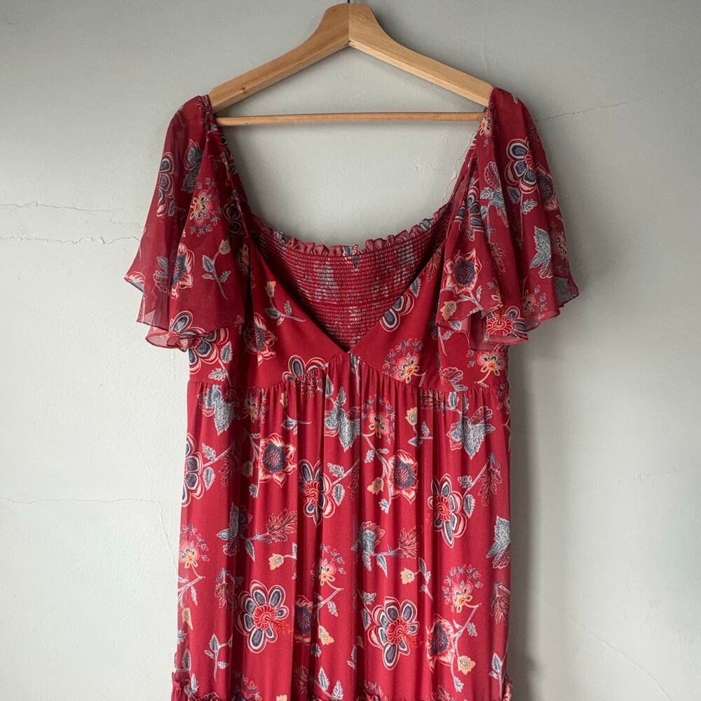 Sachin & Babi Red Floral Kara Maxi‎ Dress Size 12 - Picture 9 of 14